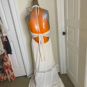 Floor length, backless maxi